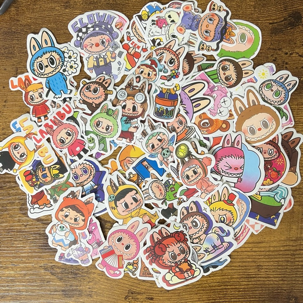 Labubu Monster Sticker Pack – 80pcs Waterproof Vinyl Decals